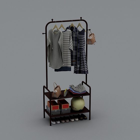 Stylish 3D Model Clothes Hanger Design