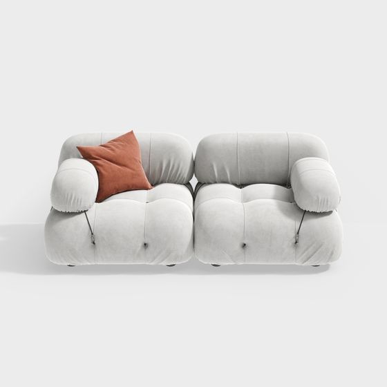 Stylish Low-Poly Sofa 3D model