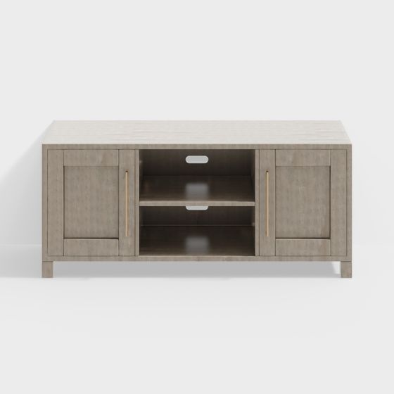 Minimalist TV Cabinet 3D model for Modern Interiors