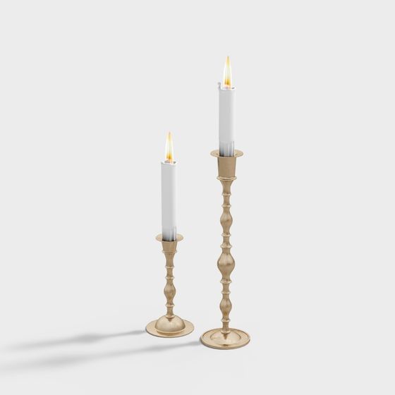 Elegant 3D Candelabra Set Model