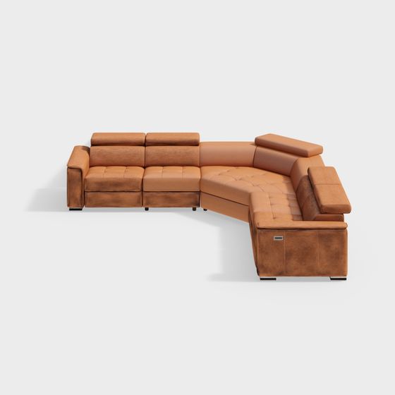Stylish Low Poly 3D Sofa Model for Modern Interiors