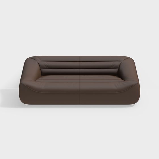 Low-Polygon Luxury Brown Sofa 3D model