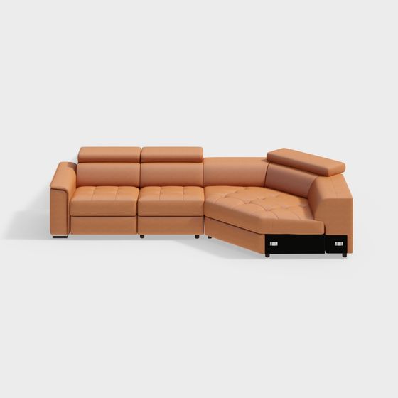 Contemporary Low Poly Sofa 3D model for Stylish Homes