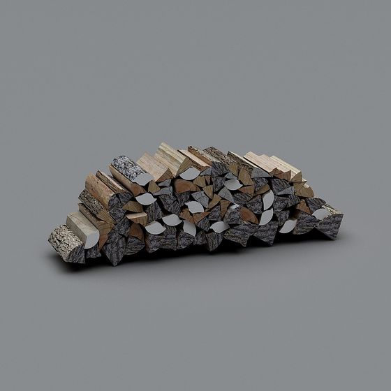 Realistic Low-Poly Log Pile 3D model
