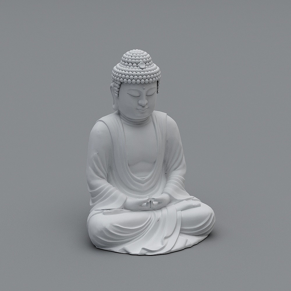 Zen Buddha 3D model for Tranquil Spaces