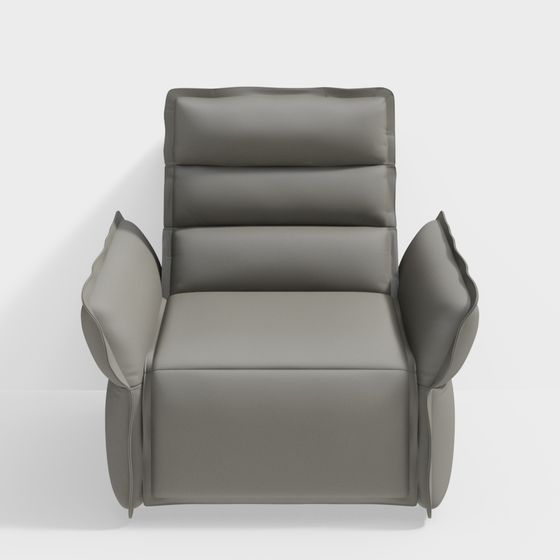 Elegant Low-Polygon Gray Sofa Chair 3D model
