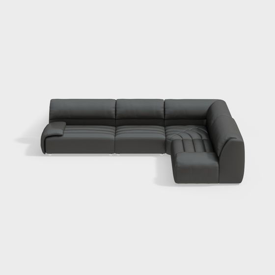 Elegant Low-Poly Modern Sofa 3D model