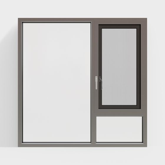 Minimalist Dual Door 3D model with Metal and Glass
