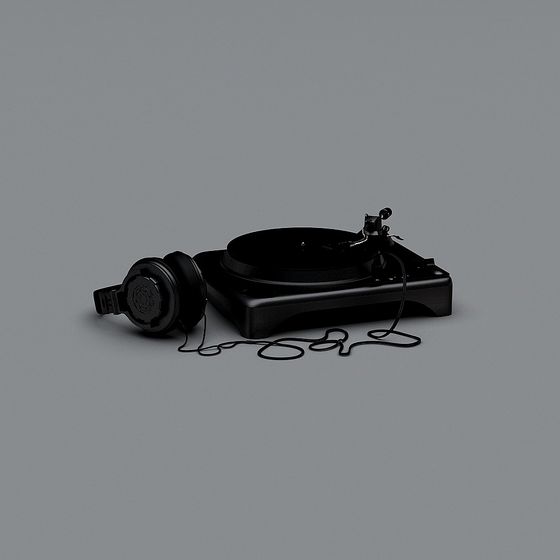 Stylish Black Turntable 3D model for Creative Projects