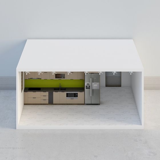 Futuristic Kitchen 3D model with Minimalist Aesthetic