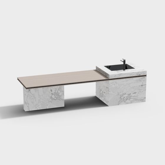 Elegant Marble Sink 3D model for Modern Spaces