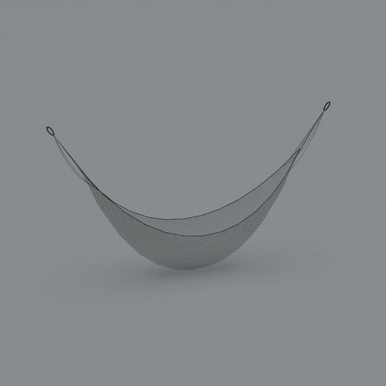 Elegant Low-Poly Hammock 3D model