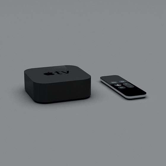 Apple TV and Remote 3D model