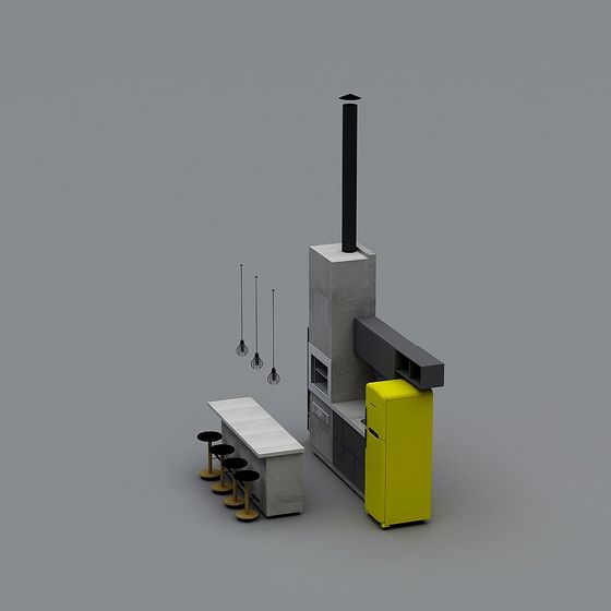 Urban Small Kitchen 3D model