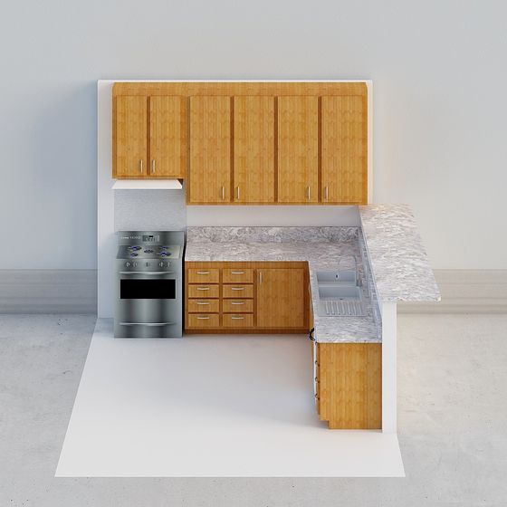 Contemporary Kitchen 3D model for Creative Spaces