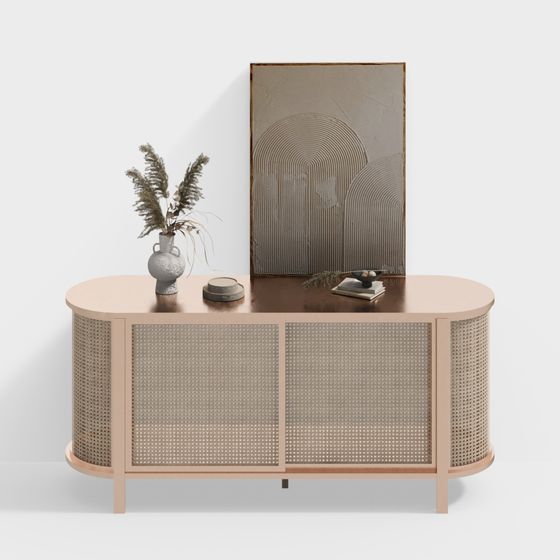 Elegant Living Room Cabinet 3D model