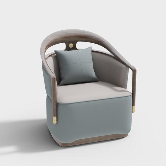 Elegant Curved Sofa 3D model