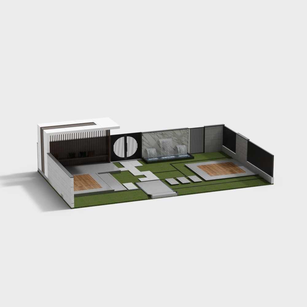 Modern Minimalist Outdoor Oasis 3D model