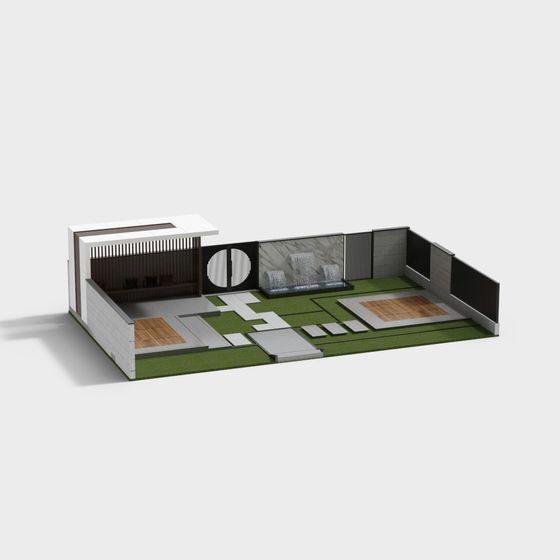 Modern Minimalist Outdoor Oasis 3D model