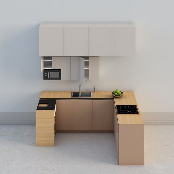 Contemporary Kitchen 3D model in Low Poly Design