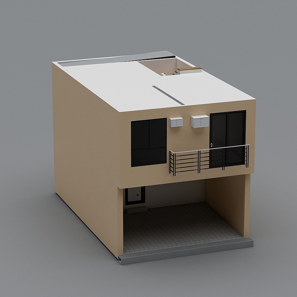 Stylish City Cottage 3D Model