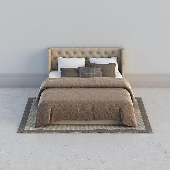 Comfortable Low Poly Bed 3D model for Modern Spaces