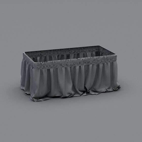 Pleated Fabric Sofa Low-Poly 3D model