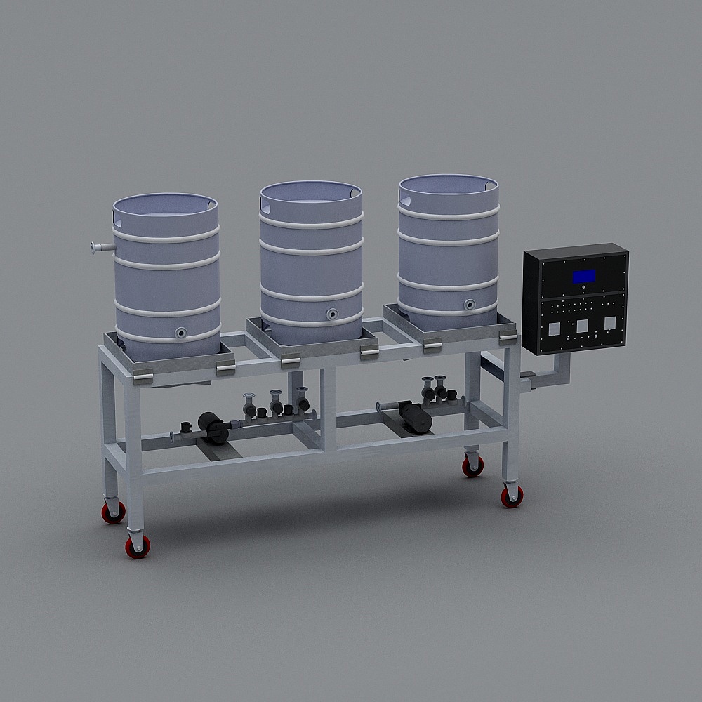 Industrial Aesthetic Low Poly 3D Model