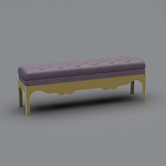 Elegant Luxe Bench 3D model for Modern Interiors