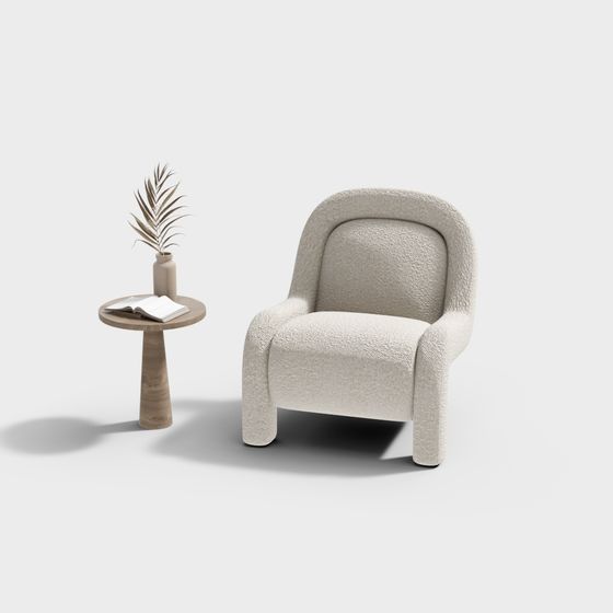 Cozy Reading Chair 3D model for Comfort Spaces