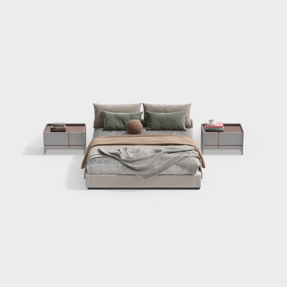 Modern cream style bed combination