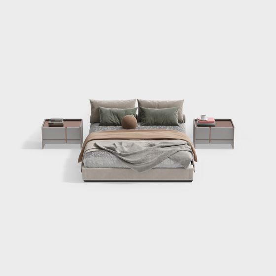 Stylish Urban Bedroom Set 3D model for Creative Projects