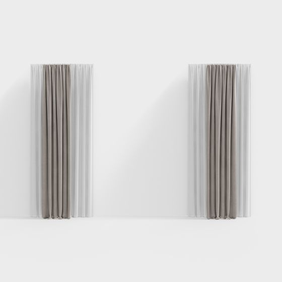 Stunning Soft Curtains 3D model for Modern Interiors