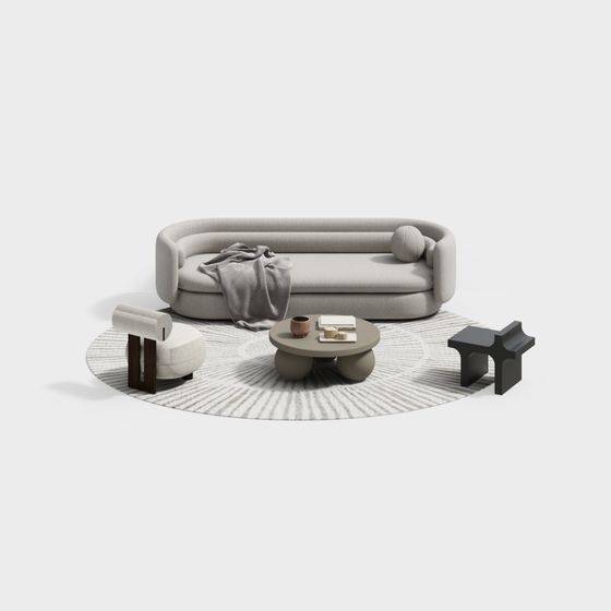 โซฟาโมดูลาร์สไตล์ครีมทันสมัย