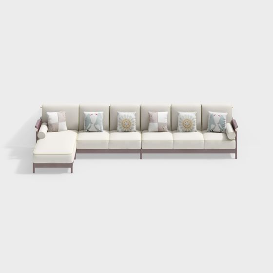 Stylish Low Polygon Sofa 3D model for Modern Interiors