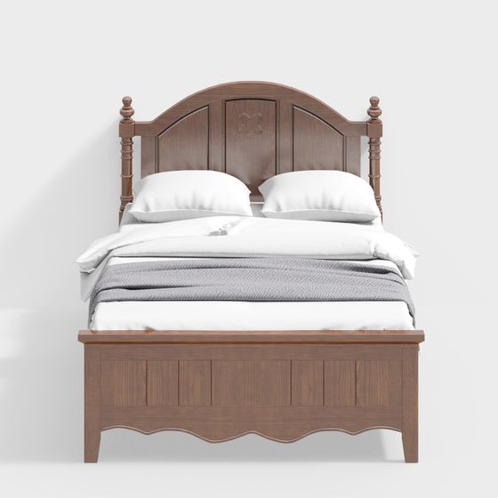 Vintage Inspired Bed Frame 3D model