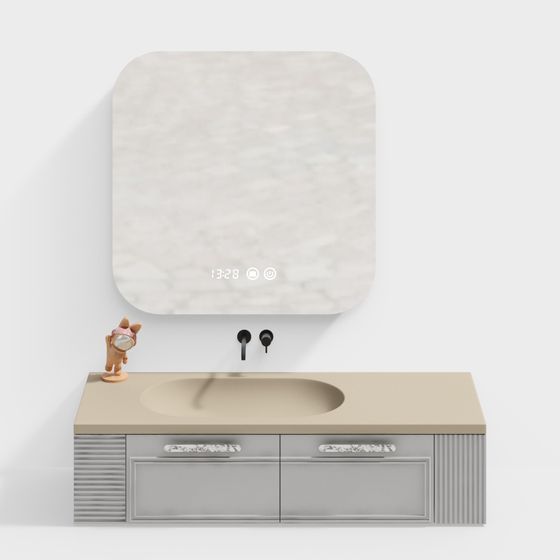 Modern Minimalist Bathroom Cabinet 3D model