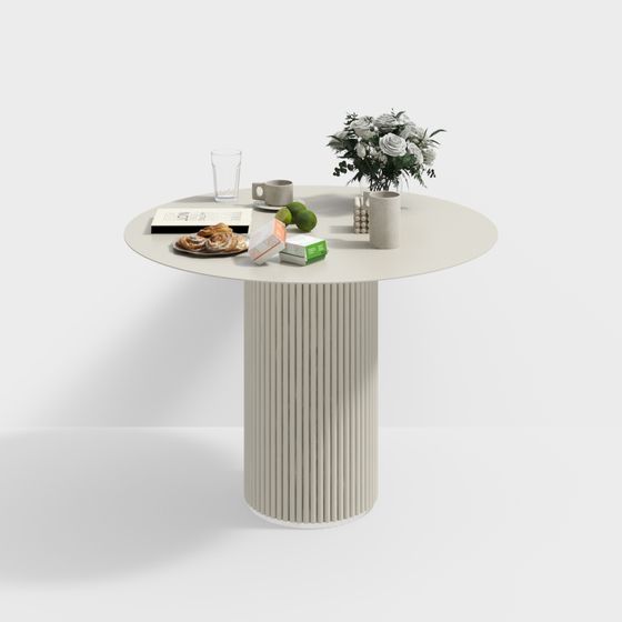 Stylish Low-Poly Round Table 3D model