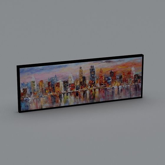 Vibrant City Skyline 3D Model