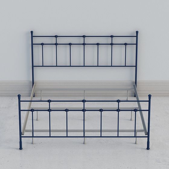 Vintage Wrought Iron Bed Frame 3D Model