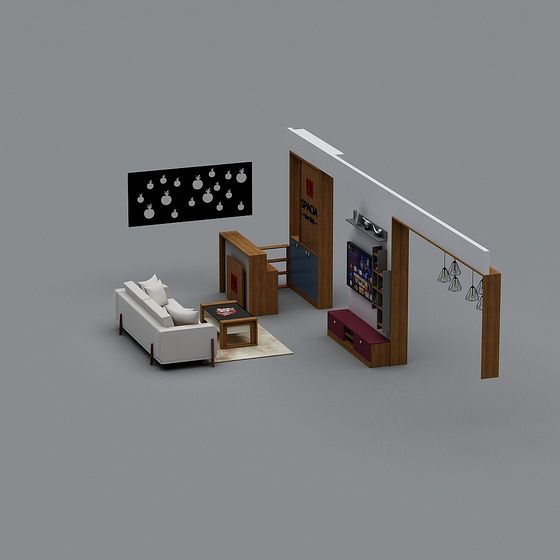 Modern Living Room 3D model for Creative Projects