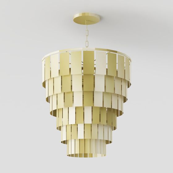 Elegant Low-Poly Chandelier 3D model