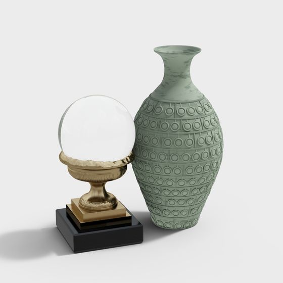 Elegant Vase and Crystal Ball 3D model