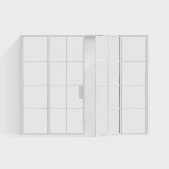 Stylish Glass Sliding Door 3D model for Modern Interiors