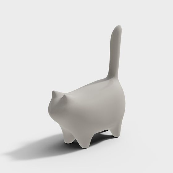 Charming Low-Poly 3D Cat Model