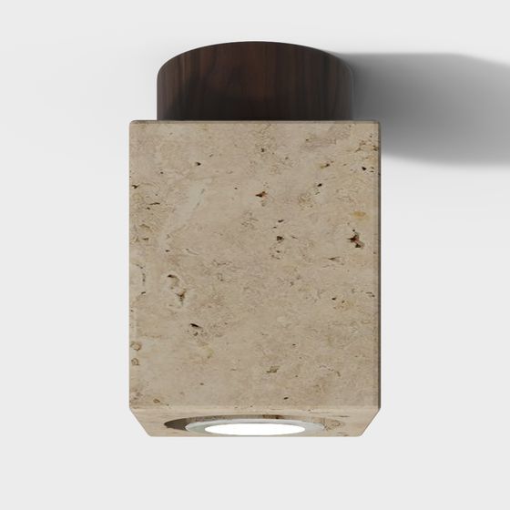Low-Poly Travertine Wall Sconce 3D model