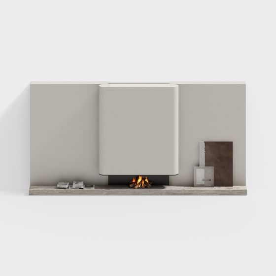 Wabi-Sabi Wind Background Wall 3D Model in Gray