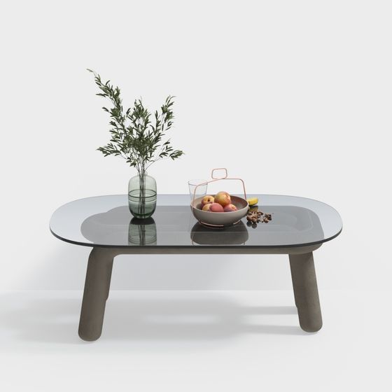 Elegant Glass Dining Table 3D model