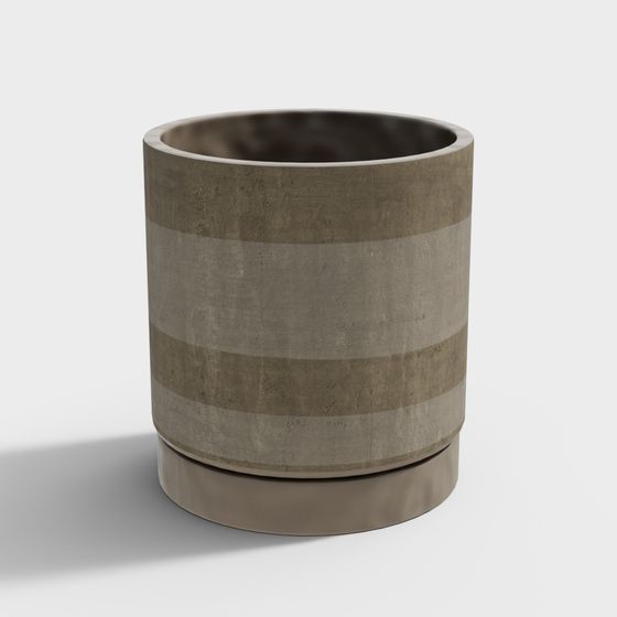 Stylish Concrete Planter 3D model for Urban Designs