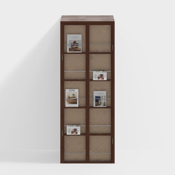 Minimalist Low-Poly Bookshelf 3D Model